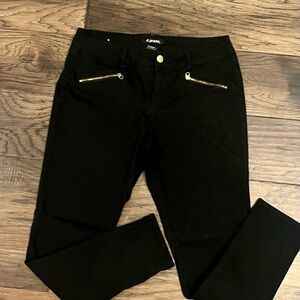d. jeans Black Pants with Gold Button Detail